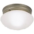 Brightbomb 66604 Single Light Flush Mount Ceiling Fixture; Antique Brass BR800400